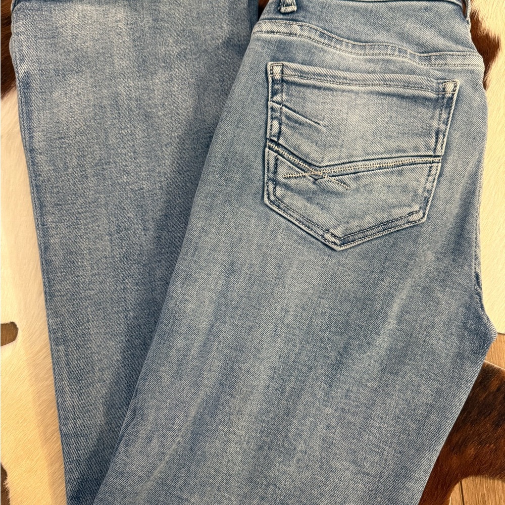 BKE Blue Boot Cut Jeans with Decorative Stitching